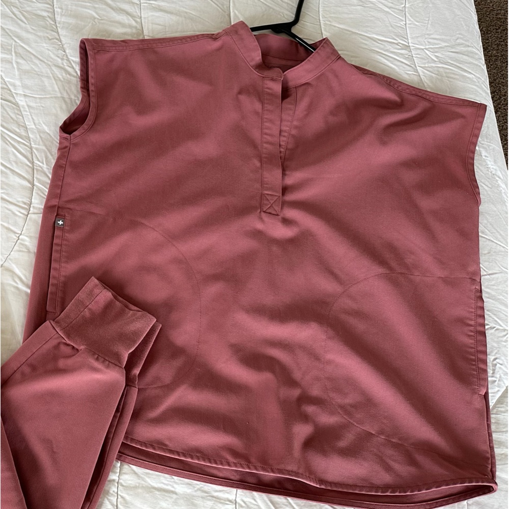Fig Mauve Rafaela Scrub Top